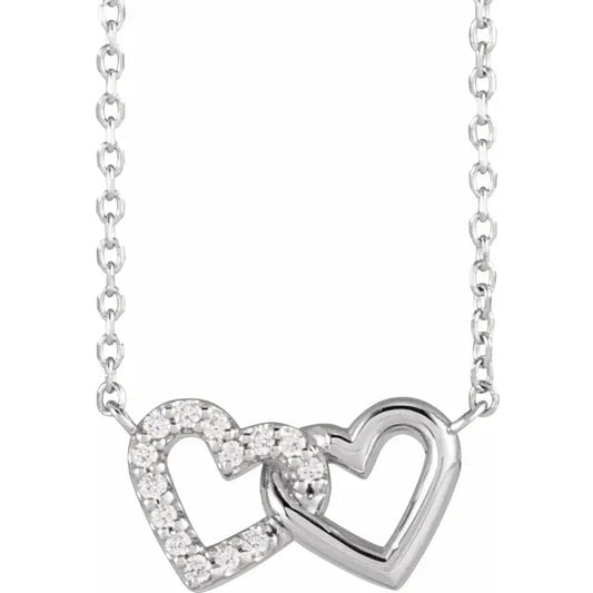Diamond Accented Interlocking Heart Necklace