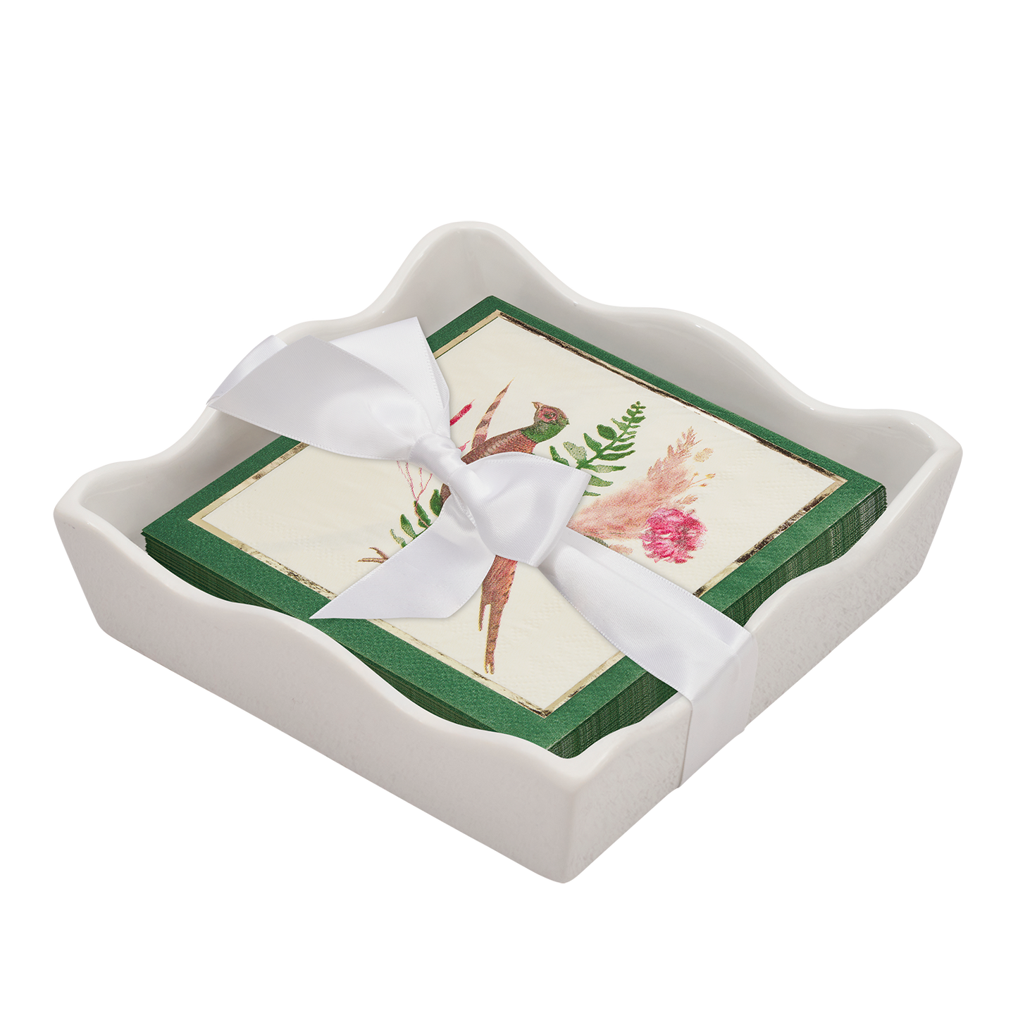 Ceramic Cocktail Napkin Tray - Feather Grove