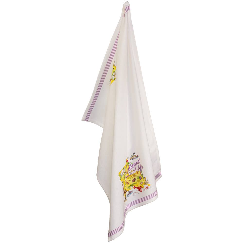 Louisiana State Collection 28" Cotton Tea Towels Set Of 2