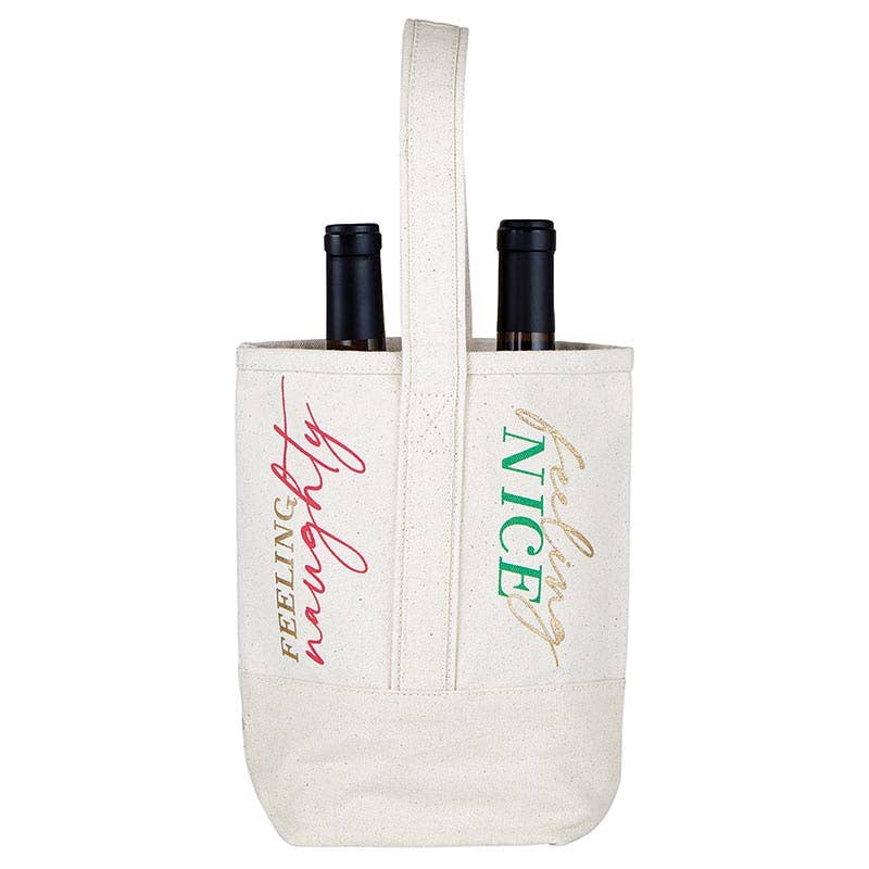 Double Bottle Wine Tote - Naughty Nice