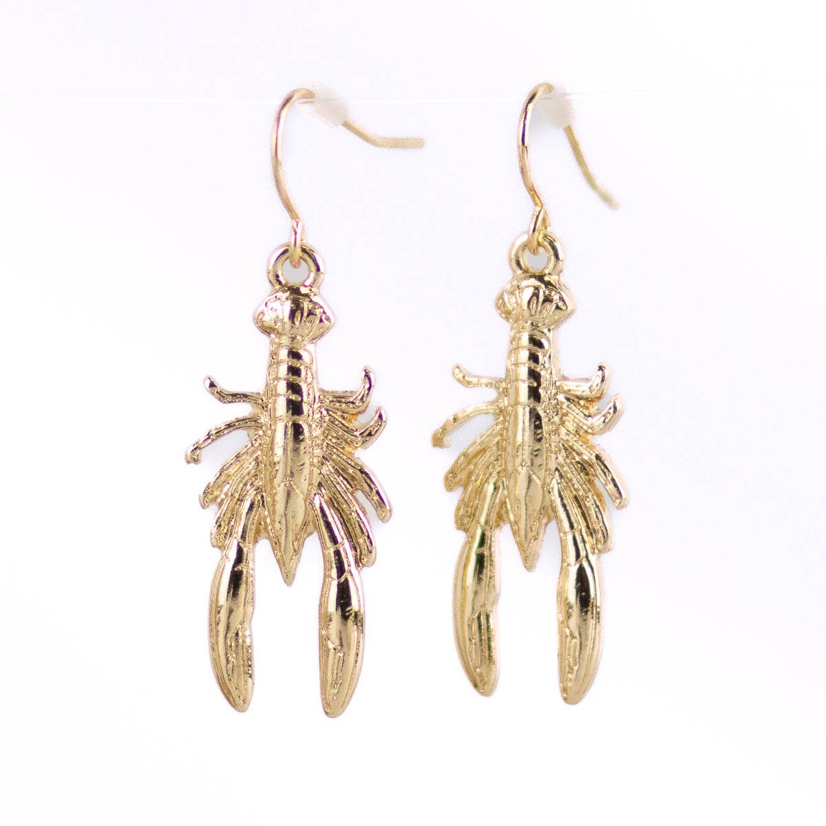 Crawfish Earrings   Gold   1"