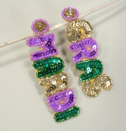 Mardi Gras Sequins Earrings