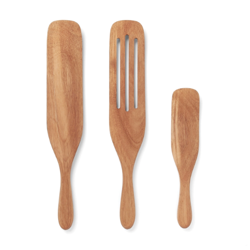 Acacia Wood Spurtle, Set 3, 13" slotted, 10”, and 9”