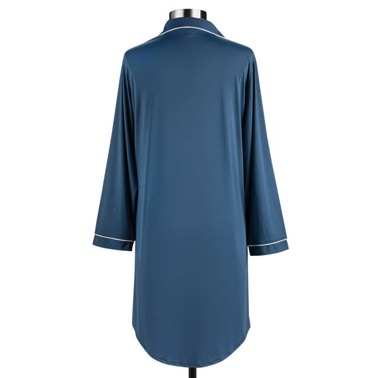 Medium Long Sleeve Navy Cooling Night Shirt