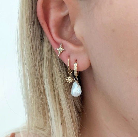 Accented Pearl Drop Earrings