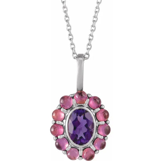 Amethyst Halo Necklace