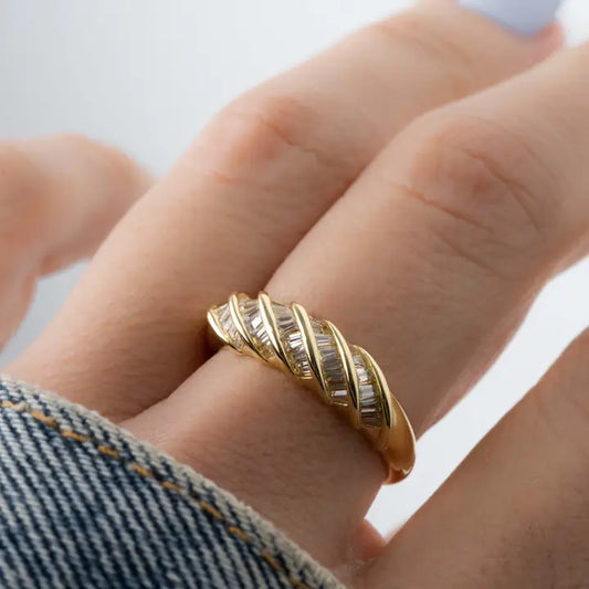 Accented Croissant Ring