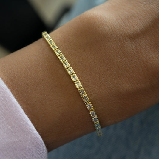 Bezeled Baguette Tennis Bracelet