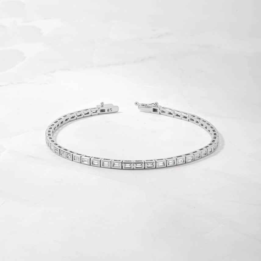 Bezeled Baguette Tennis Bracelet