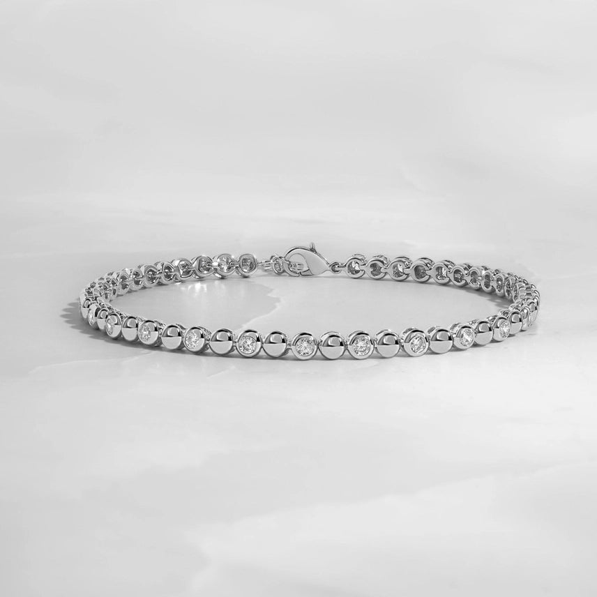 Bead & Bezel Tennis Bracelet