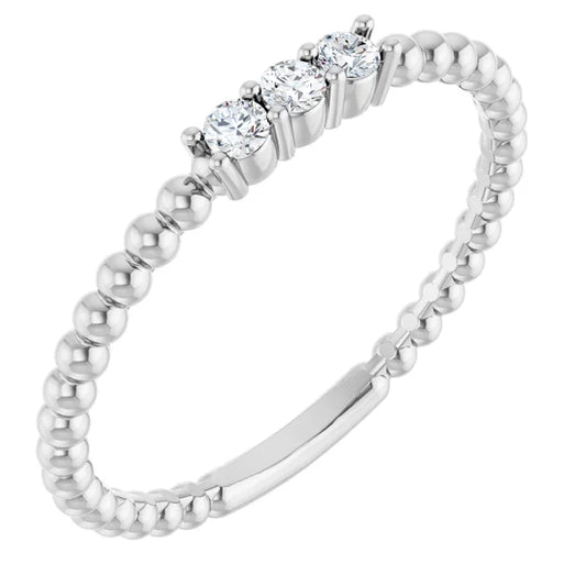 Diamond Beaded Stackable Ring