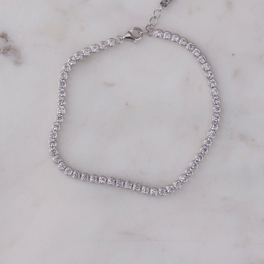 3mm Bezel Round Tennis Bracelet