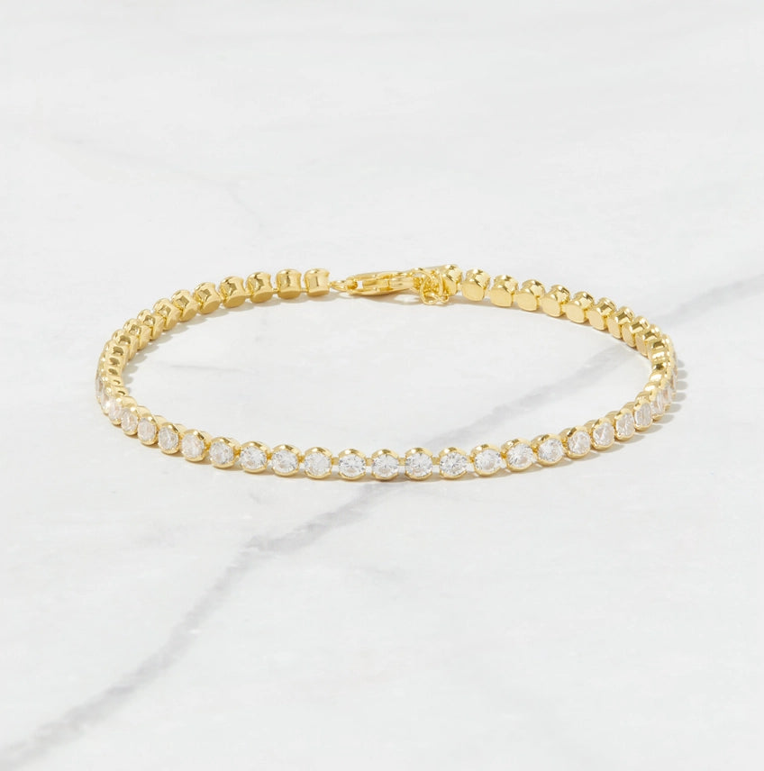 3mm Bezel Round Tennis Bracelet