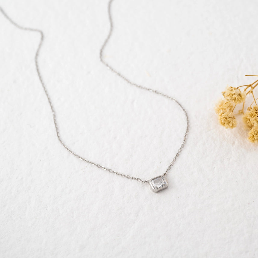 Radiant Bezel Necklace