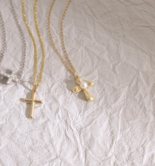Freshwater Pearl Cross Necklace