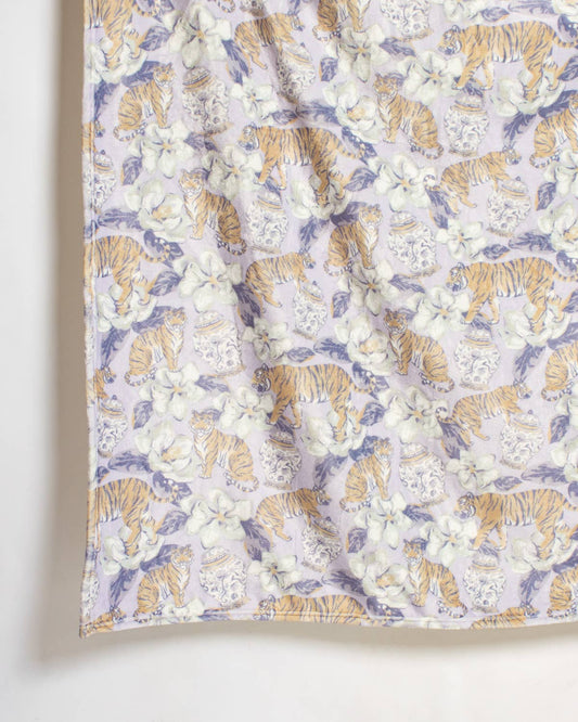 Chinoiserie Tiger Throw - Purple/Gold