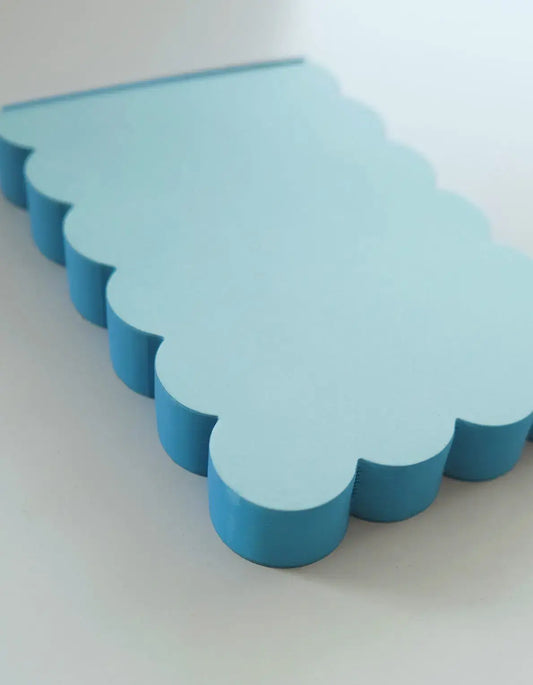 Scalloped Shaped Pad | Aqua + Blue
