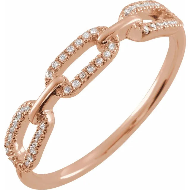 Diamond Chain Link Stackable Ring