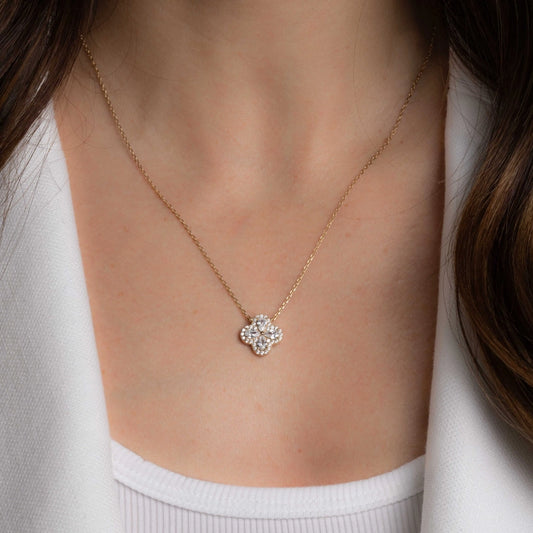 Pear Four Leaf Clover Necklace