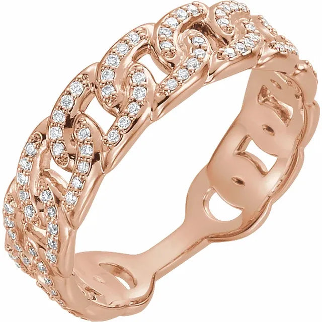 Diamond Stackable Link Ring