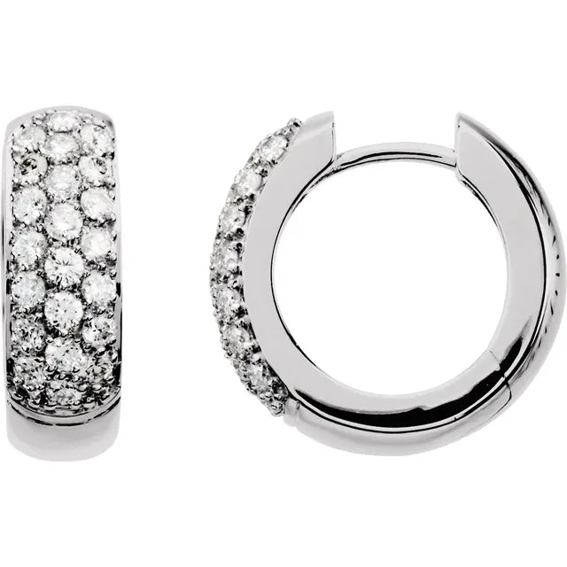 Lab-Grown Diamond Cluster Hoop Earrings