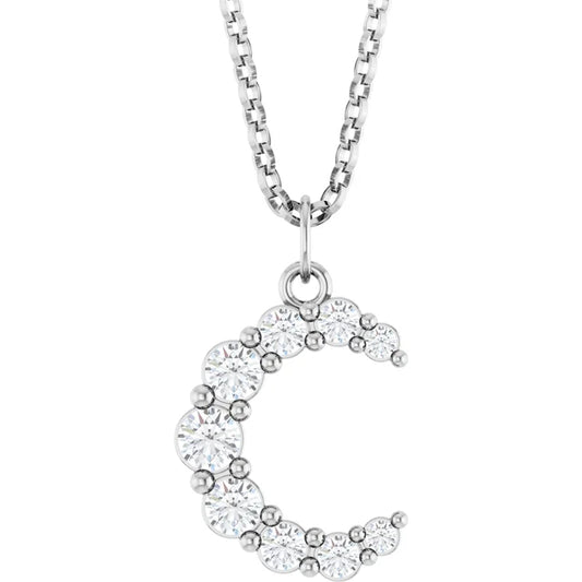 Lab-Grown Diamond Crescent Moon Necklace