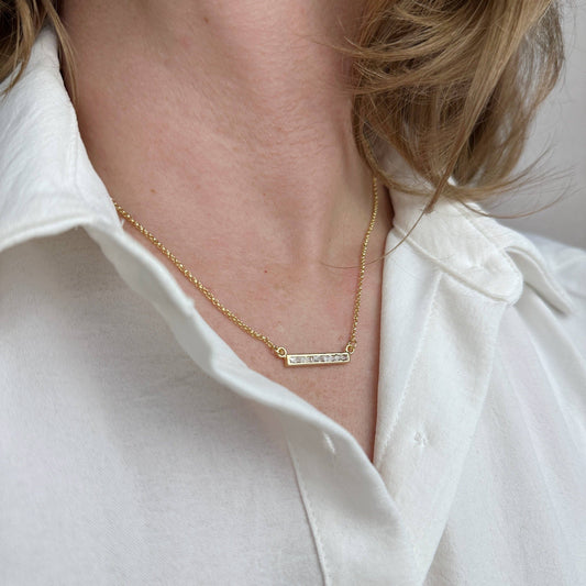 18k Gold Filled Bar Necklace