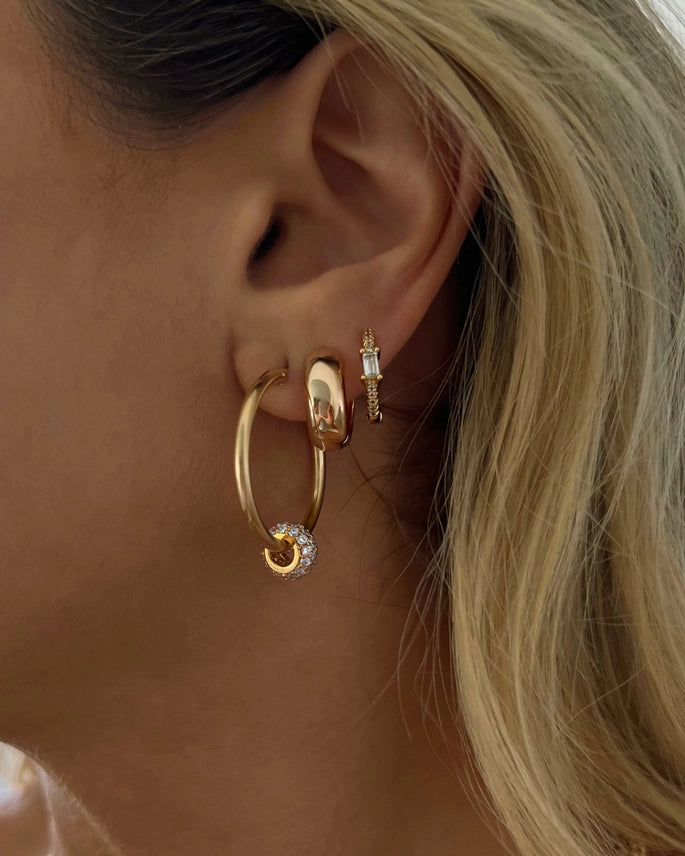 Accented Rondelle Hoop Earrings