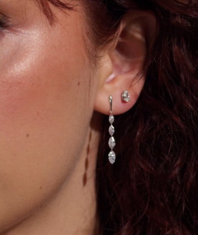 Drilled Diamond Drop Earrings