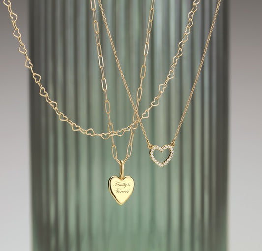Petite Accented Heart Necklace