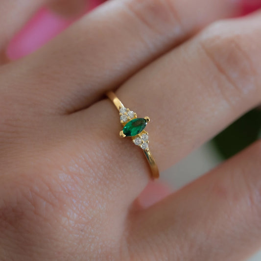 CZ Emerald Marquise Ring