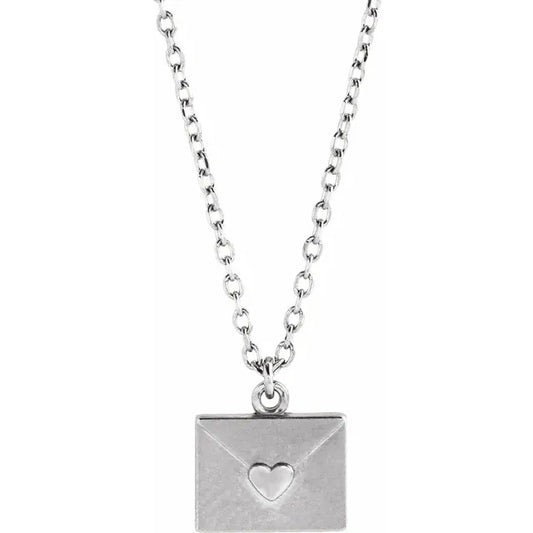 Petite Heart Envelope Necklace