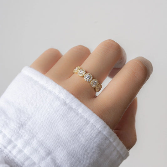 Five Stone Halo Ring