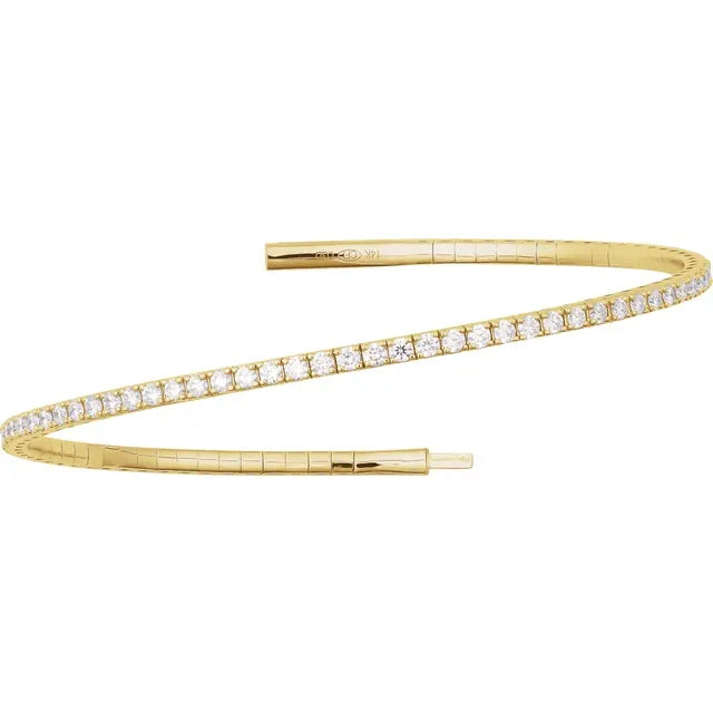 Lab-Grown Diamond Flexible Bangle Bracelet