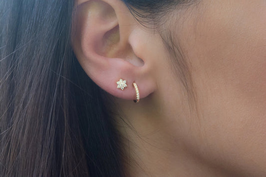 Accented Flower Stud Earrings