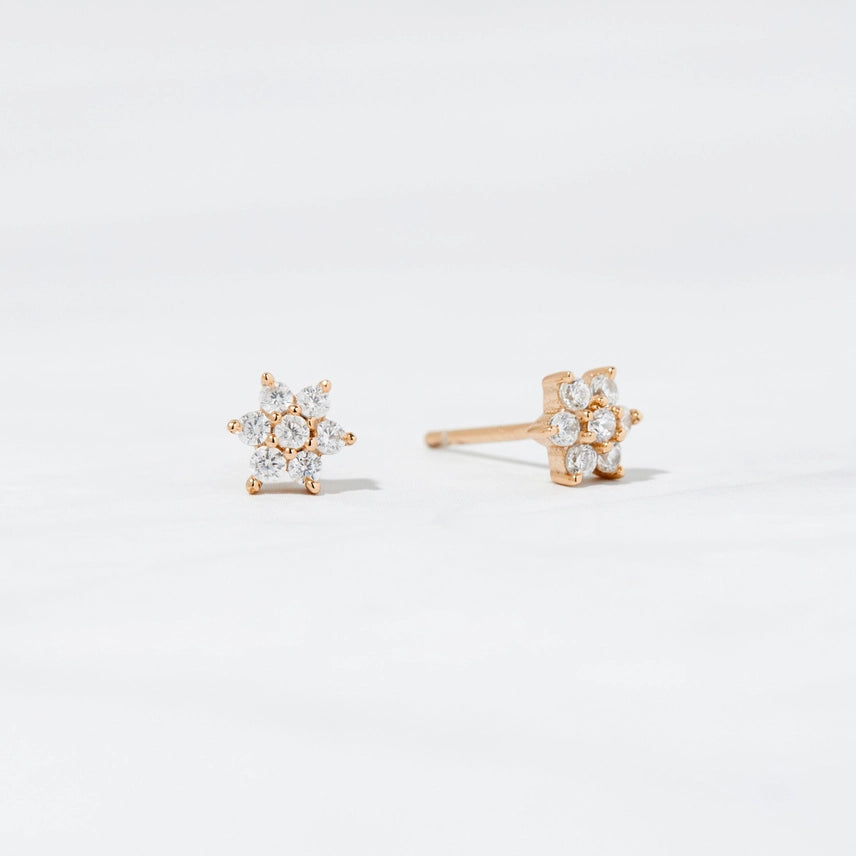 Accented Flower Stud Earrings
