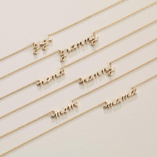 Nanny Lowercase Script Necklace