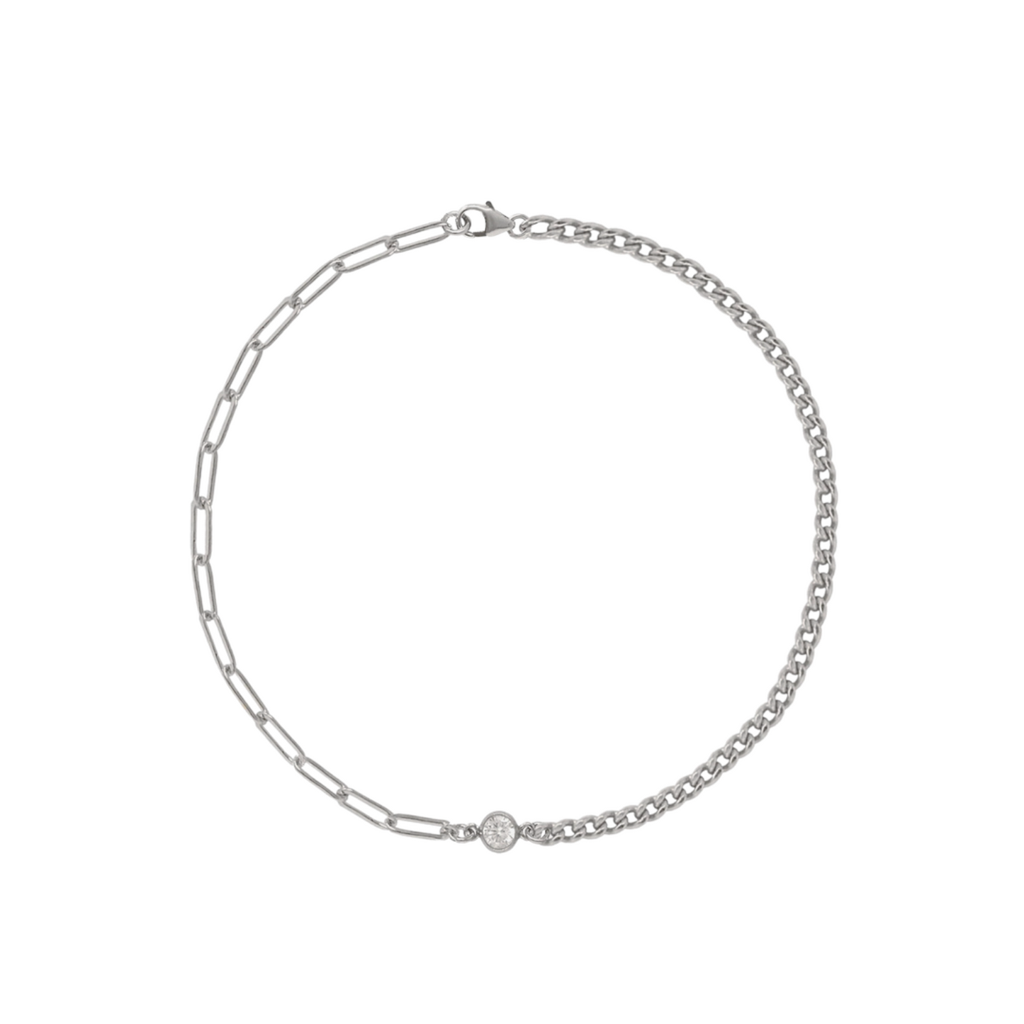 CZ Accented double chain bracelet