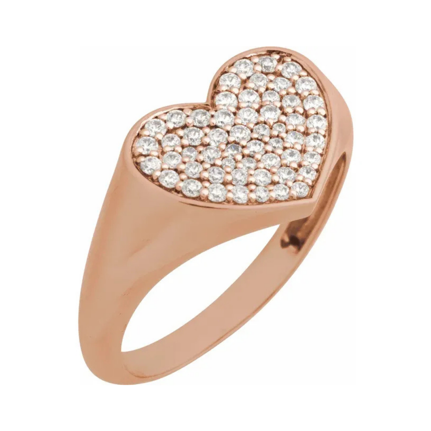 14k Heart Signet Ring