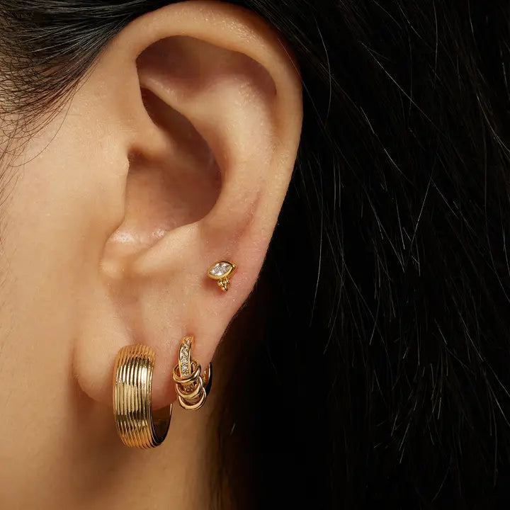 Articulated Huggie Earrings