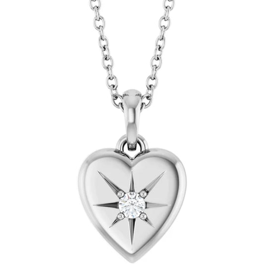 Diamond Starburst Heart Necklace