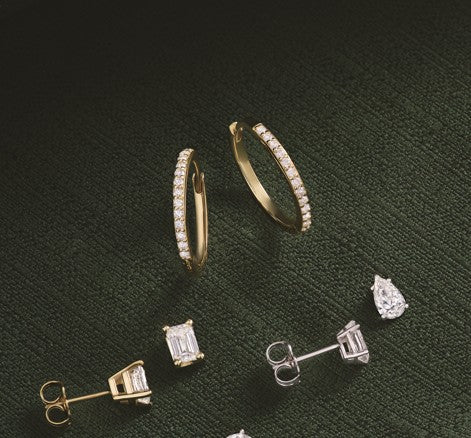 Natural Diamond Huggie Earrings