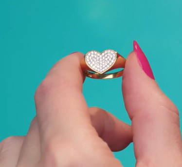 14k Heart Signet Ring