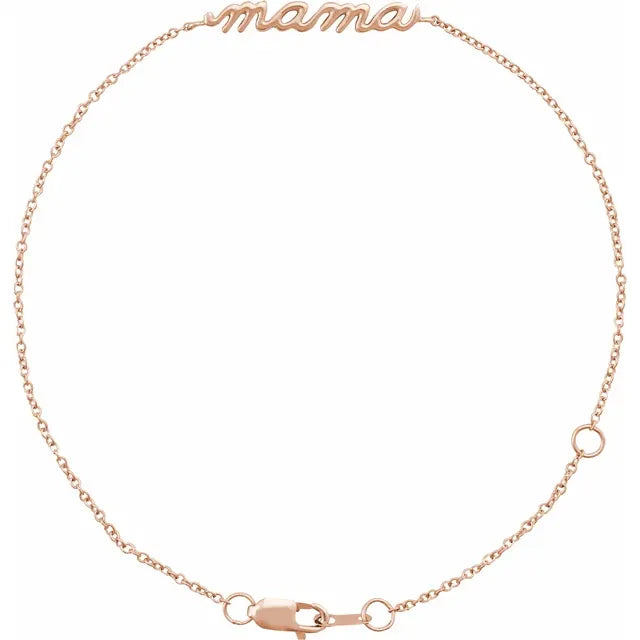 Lowercase Script "Mama" Bracelet