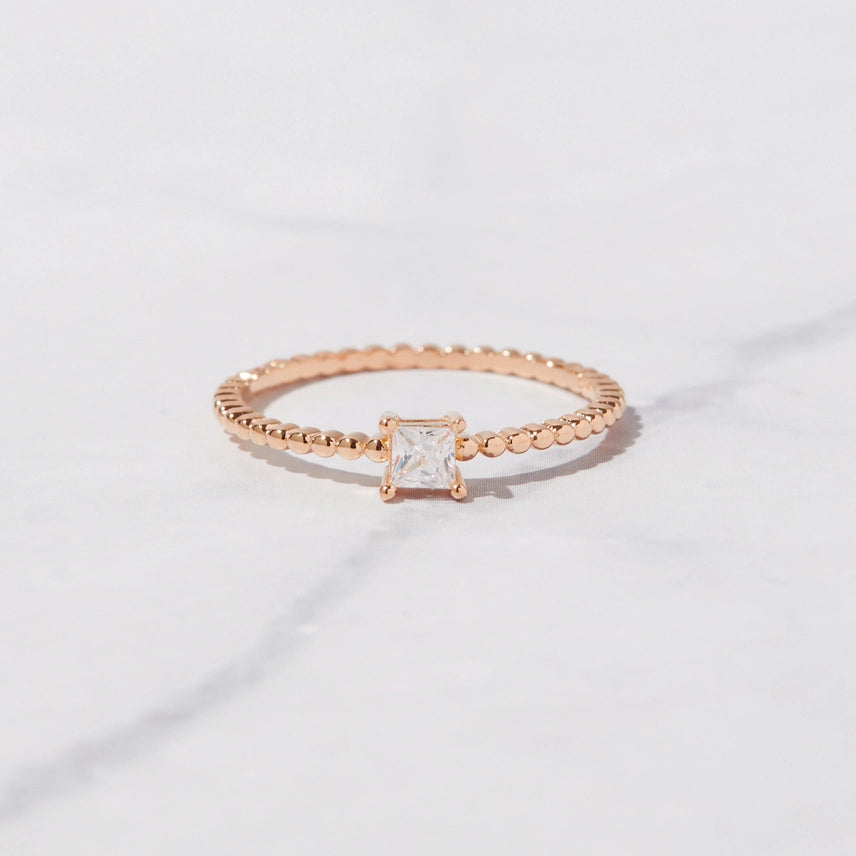 Princess Cut with Beaded Band