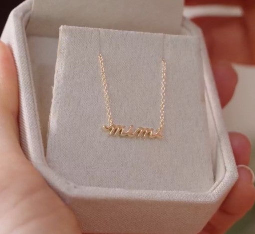 Mimi lowercase script necklace