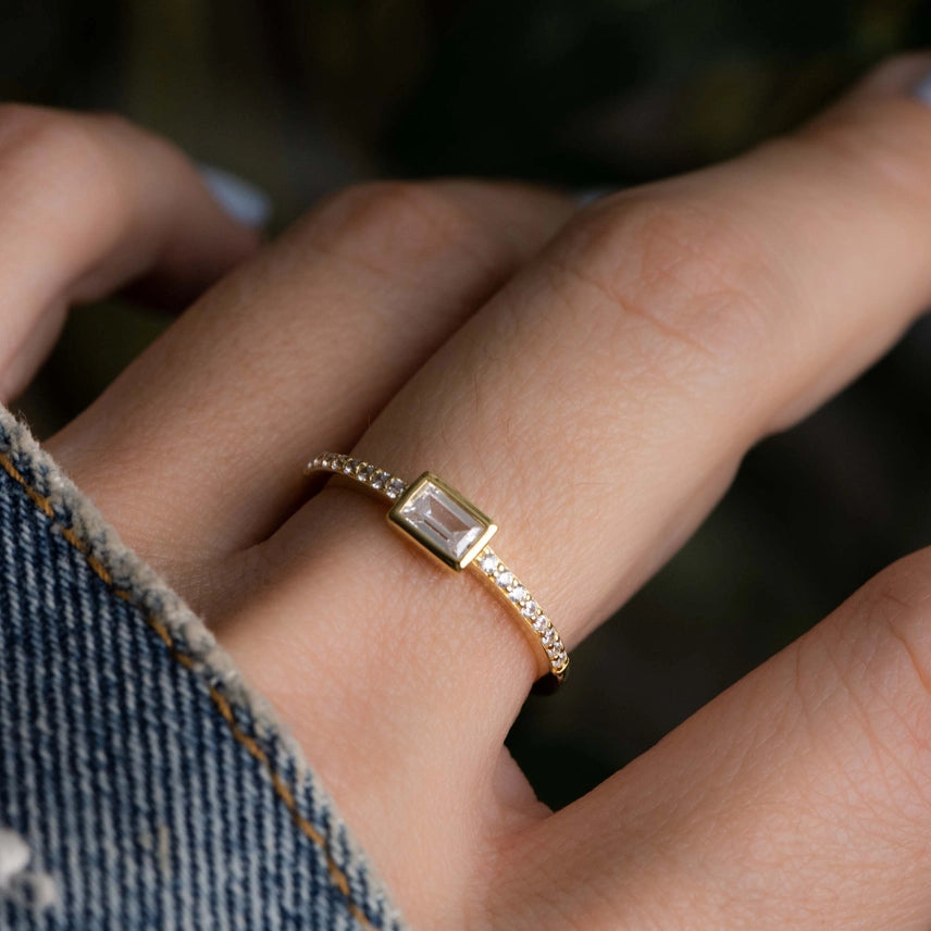 CZ Baguette Ring