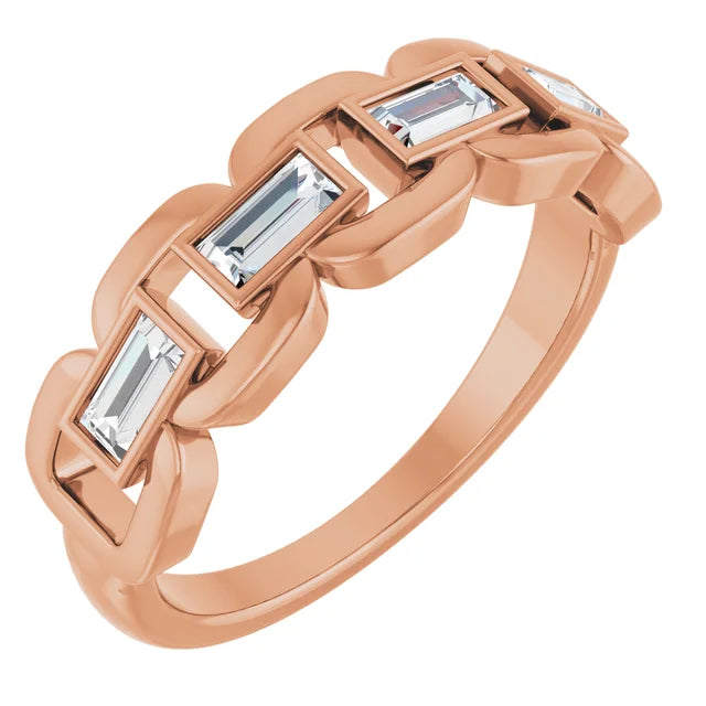Lab-Grown Moissanite Chain Link Ring