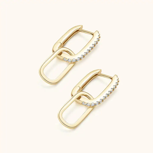 Accented Huggie Drop Earrings