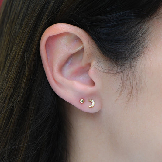 Tiny Moon Studs